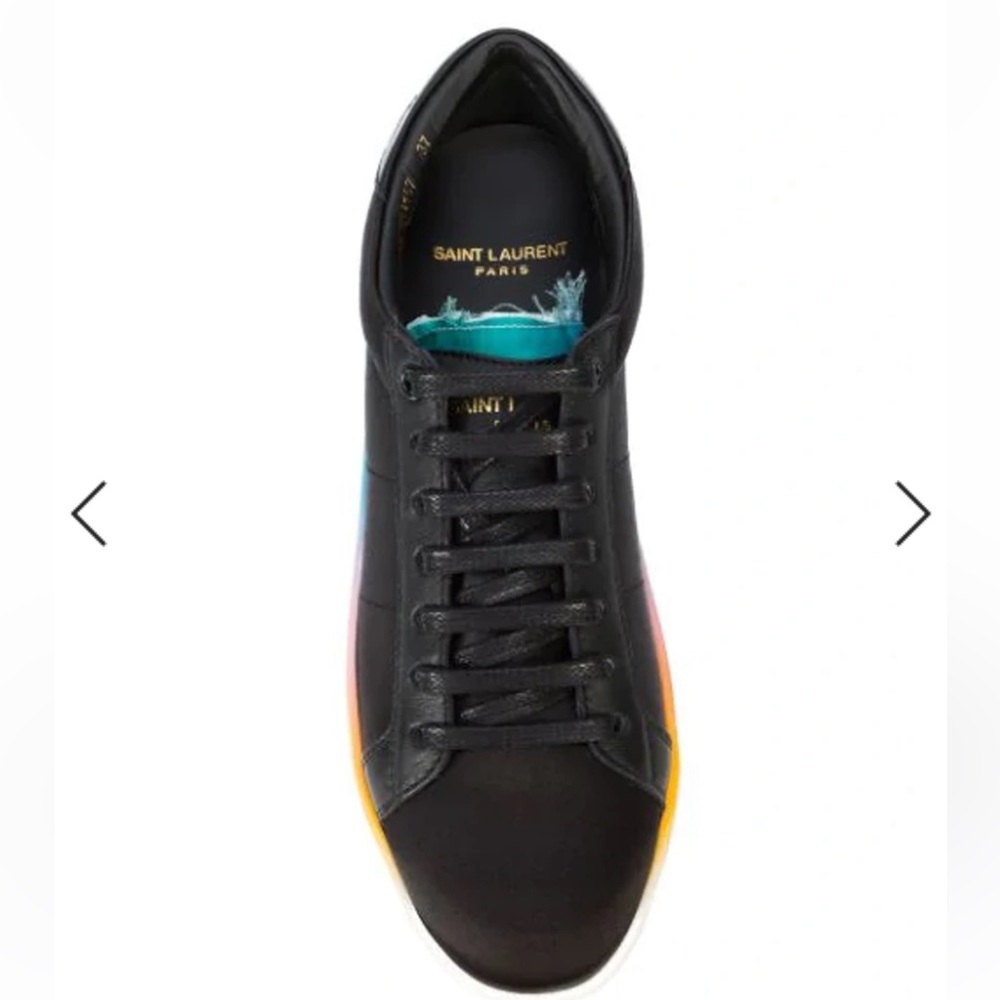 💥 Closet Clear Out Sale Authentic Saint Laurent Rainbow Sneakers sz 7.5 Italy - Picture 10 of 11